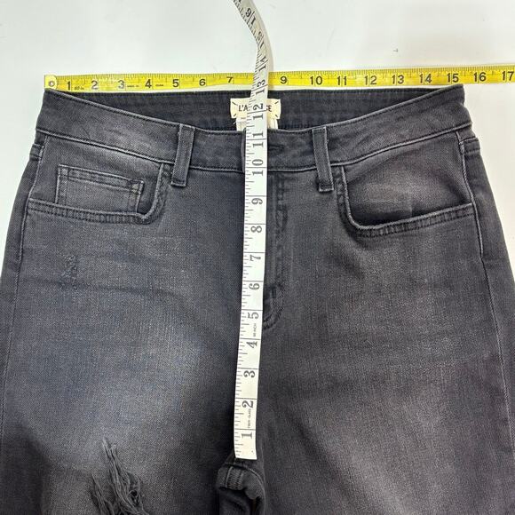 L’agence High Line Jeans in Black Onyx Distressed High Waisted Ankle 30 - Picture 9 of 14